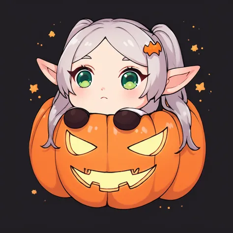 Girl in pumpkin (Jack-O'-lantern)