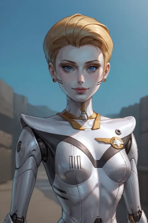 score_9, score_8_up, score_7_up, masterpiece, high quality, highres RAW photo,
solo, maxinereboot, 1girl, robot, made of chrome metal, metal body, metal face, chrome, blonde hair, short hair, blue eyes, <lora:MaxineReBoot_Pony-000009:0.65>
(slender body, p...