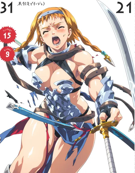 score_9,  score_8_up, score_7_up, <lora:qb-concept-v4-000015:1>
1girl, pov, sword, white background, simple background, battle damage, wince, blush, open mouth, torn clothes,
qbre1n4, metal hairband, cleavage