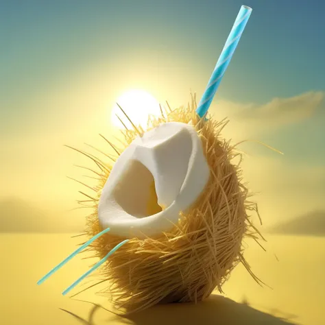 bug, drinking straw, sky, scenery, sun, egg, cake, oversized animal