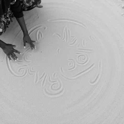 4 WALKA ABORIGINAL HAND DRAWINGS DETAIL