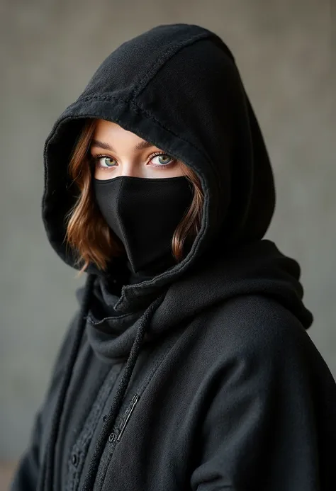 cgi render of a woman wearing a ninja costume
