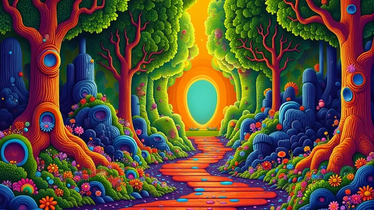 lsdaint, fantasy forest of the golden path