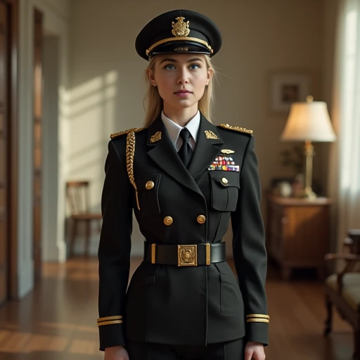 JCPF army uniforms a woman in a uniform standing in a room