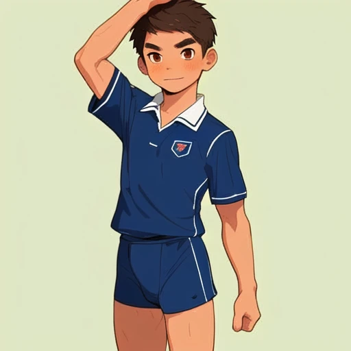 Okoki, 1boy, sport uniform, cross arm