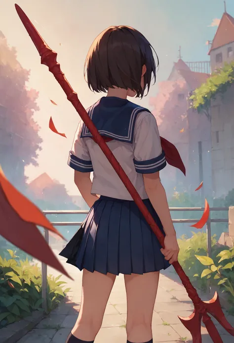 score_9, score_8_up, score_7_up, 1girl holding polearm from behind, serafuku, school uniform, pleated skirt
<lora:holding_polearm_from_behind_pose_final:1>