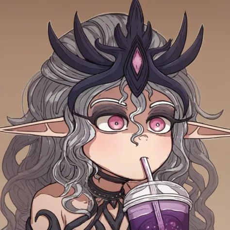 score_9, score_8_up, score_7_up, expressiveslaanesh, expressiveSbyIOTE, <lora:expressiveslaanesh:1>  1 girl, goth, goth girl, red hair, pointy ears, horns, smoothieidiotslaanesh, drinking straw, drinking, smoothie