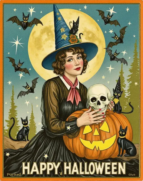 Halloween Greetings Postcard FLUX