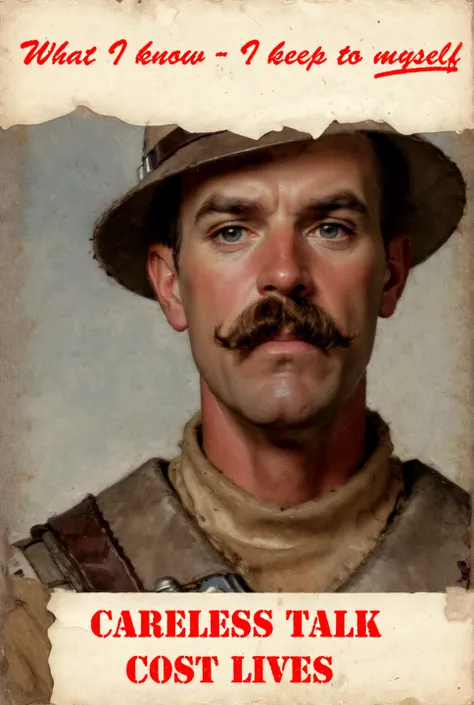 a trooper on a propoganda poster
mustache, <lora:ncr_5000_trooper:1>, Norman Rockwell style <lora:dmd2_sdxl_4step_lora_fp16:1>, oil painting style, oil on canvas style