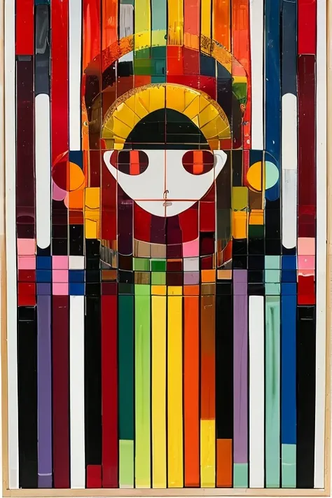 masterpiece,best quality,<lora:tbh440-:0.8>,illustration,style of Yaacov Agam portrait of Housework robots