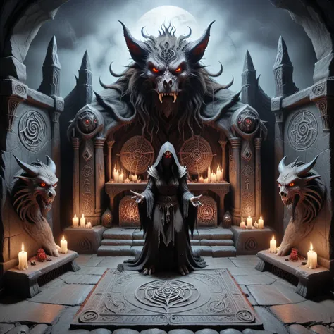 Cultist at the demon altar(Spooky_Lairs),