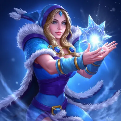 <lora:Crystal_Maiden:1> Crystal Maiden casting an ice spell