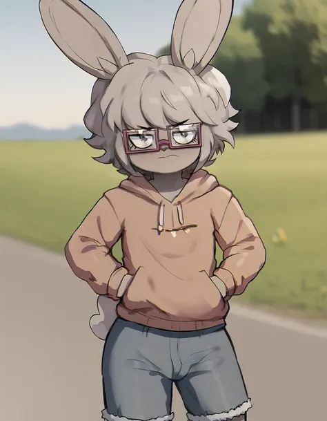 outdoors, detailed background,
Grayson,1boy,solo,short hair,simple background,rabbit ears,glasses,solo,grey hair,1boy,rabbit tail,
<lora:Grayson_v01_PDXL:1>,
<lora:add-detail-xl:1>,