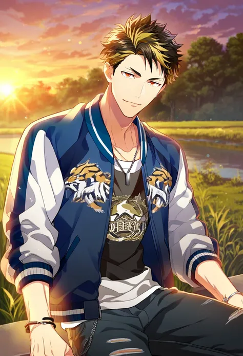 1boy, male focus, solo focus,
  <lora:Character - Wind Boys - Reito Tsuji:1> reitotsuji, black hair, multicolored hair, red eyes, bracelet, necklace,
((zPDXL)), score_9_up, score_8_up, score_7_up, score_6_up, score_5_up, score_4_up, best quality, amazing q...