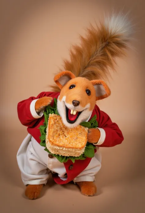 basilbrush looking with distain at a ham sandwich