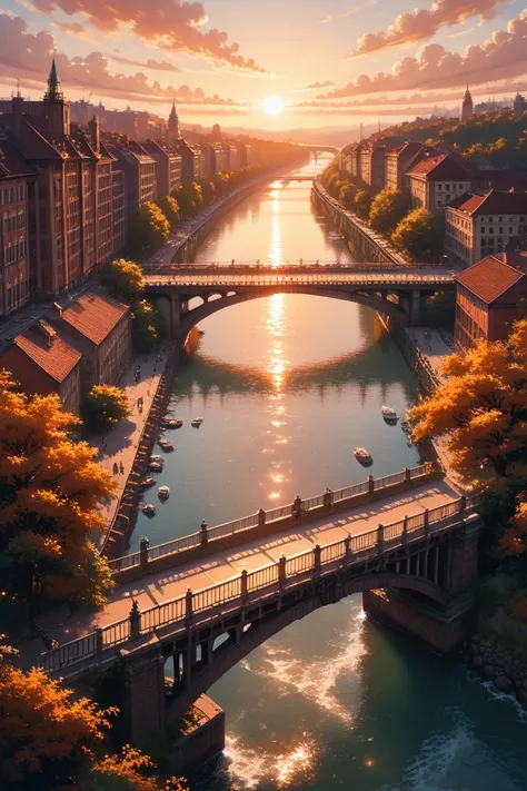 score_9, score_8_up, score_7_up, source_anime, rating_safe, afternoon, sunset, natural lighting, bridge focus, candibridge, no h...