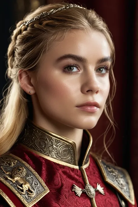 Closeup portrait photo of a stunning young woman dressed as a highborn noble fromthe house lannister of game of thrones, highly detailed 8 k render with ultra - realistic
35mm photograph, professional, 4k, highly detailed, thin face, slim cheeks
 <lora:Ann...