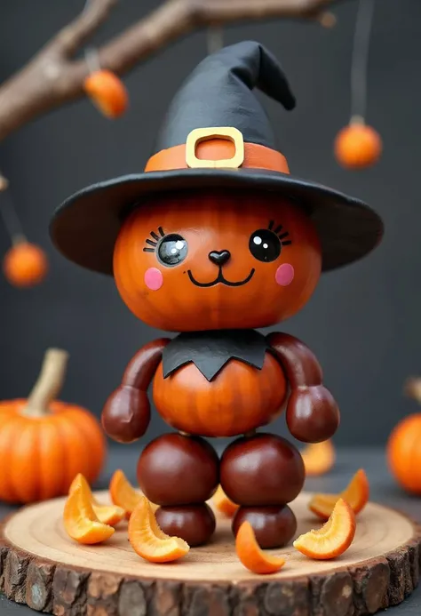 a_chestnut_craft, the chestnut craft shows a cute halloween chibi figure, crafted from multiple round chestnut <lora:ck-chestnut-crafts:1>