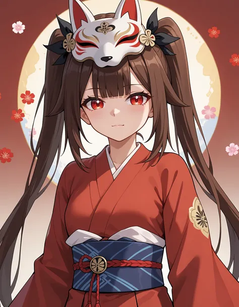 (masterpiece), best quality, expressive eyes, perfect face, withvita, fox mask, japanese clothes, twintails, red dress, <lora:bd4c6c71-6f9d-403c-91f9-6f8fb38aa526:0.7>