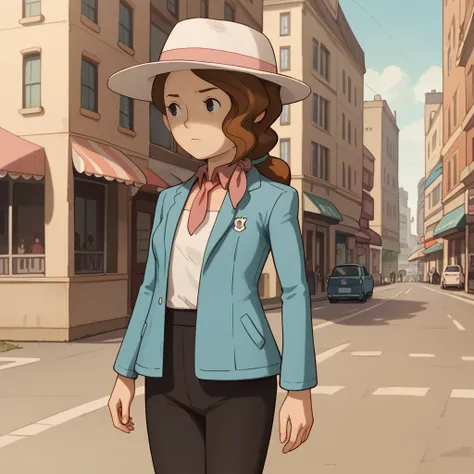 score_9, score_8_up, score_7_up, 1girl, solo, uncensored, clairefoley, serious, walking, looking away, white hat, brown hair, black eyes, red neckerchief, white shirt, blue jacket, black pants, outdoors, city, street, corner <lora:ClaireFoleyXL_v1.0:1.1>