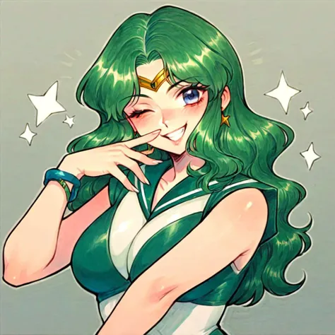 Sailor Neptune in black dog art style