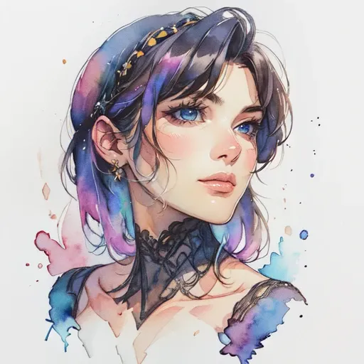 <lora:WatercolorSD1V2:1> arsmjstyle, watercolor, traditional media, portrait