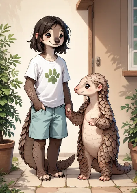 Pangolin feral & anthro [Pony]