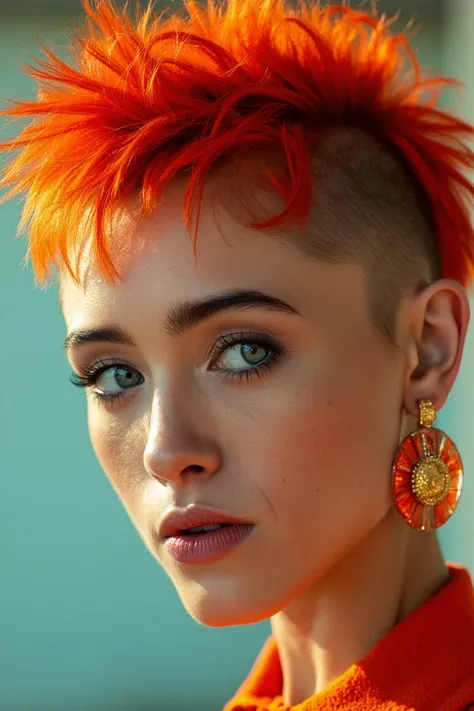 close up of sks woman, photoshoot by annie leibovitz

portrait of sks woman by Flora Borsi, style by Flora Borsi, bold, bright colours, orange Mohawk haircut, (Flora Borsi)


