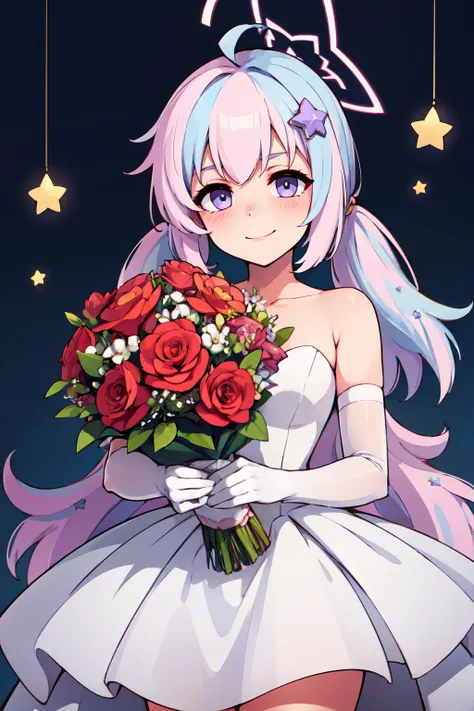 ((masterpiece,best quality)), absurdres,  BREAK, , <lora:Reisa_BlueArchive_Citron:0.8>,, zzReisa, long hair, multicolored hair, blue hair, pink hair, hair ornament, light blue hair, streaked hair, star hair ornament, halo, two-tone hair, purple eyes, BREAK...