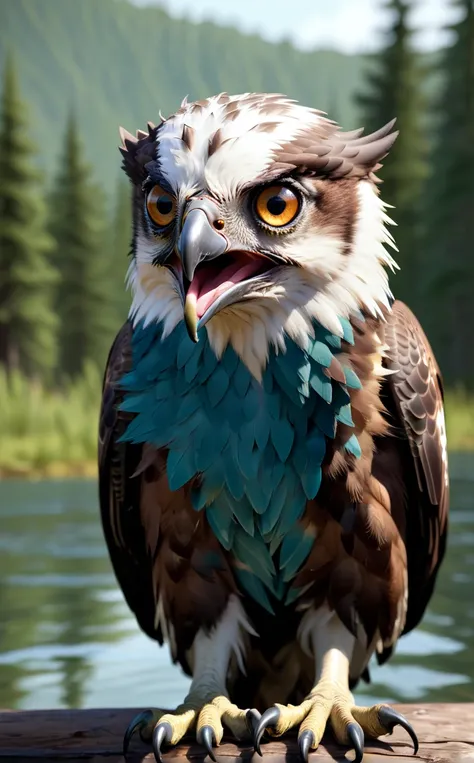 (no humans:1.49), (animal:(Osprey:1.42)),  (mood: (Confused:1.42), Wide-open eyes, slightly furrowed brow, slightly open mouth) ,, , (object:(grimoire:0.8))  (location:(pool:0.8)), (epic:1.2), trending on artstation, (high quality:1.2), (masterpiece:1.2), ...