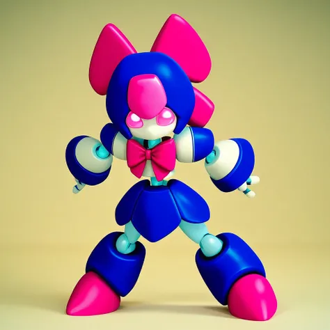 Brass (Medabots), robot, female, no mouth, cute, Fullbody, cute pose