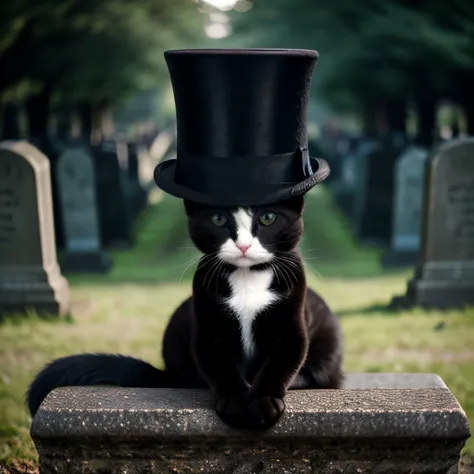 intricate photo, cute animal cat with tophat in a cathedral, gothic art, 8K <lora:TopHatConcept:0.9>