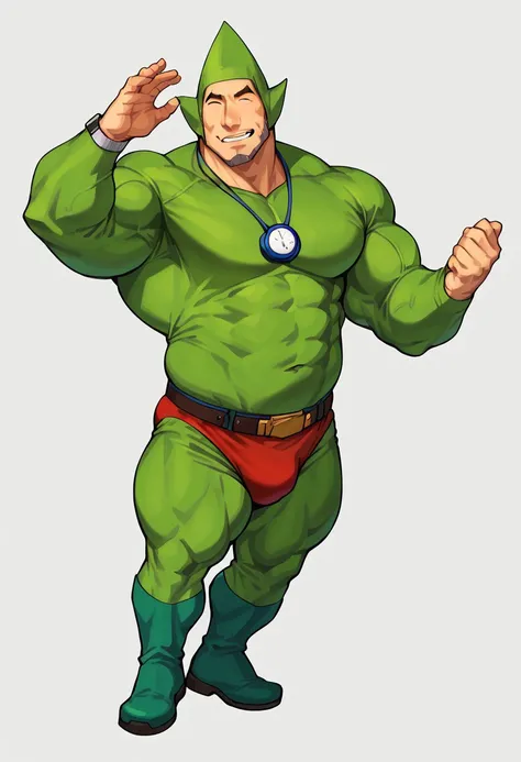 score_9_up, score_8_up, score_7_up, BREAK
source_anime, Expressiveh, <lora:add-detail-xl:1.5>,
 huge masculine muscular male, short gray hair, gray beard, huge muscles, solo male, dynamic pose
Tingle costume, green bosysuit, red breeches, leather belt, gol...