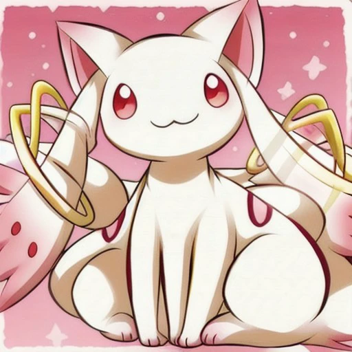cute cat kyubey, happy,, feral,