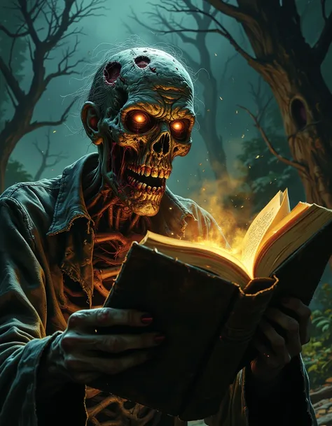 sp00k1h0rr0r  a zombie reading a book
<lora:Spooky_Horror:0.8>