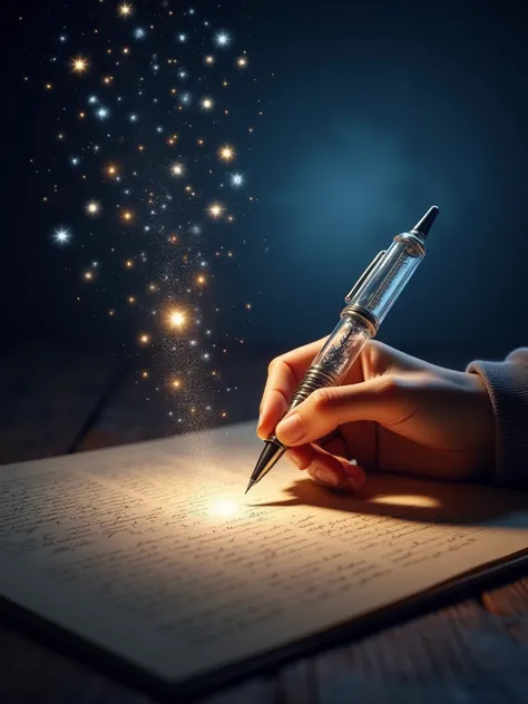 pen dreaming generating glowing stars