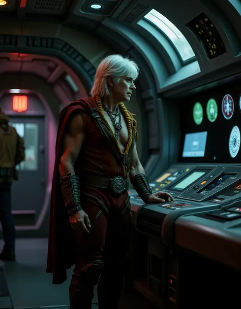 khan stood on the bridge of a spaceship