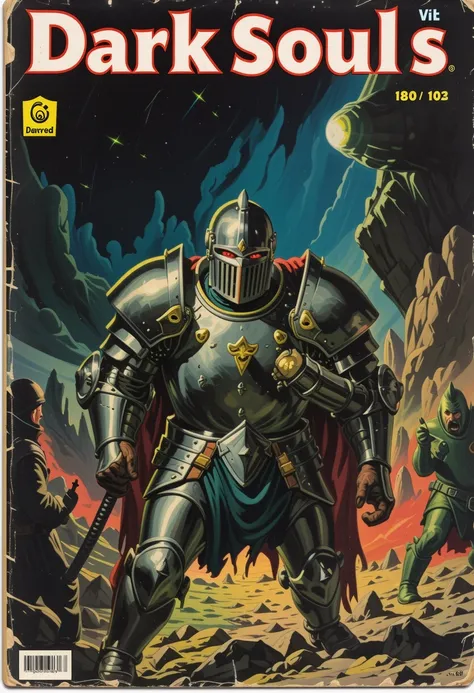 vintage comic book cover for "Dark Souls"
