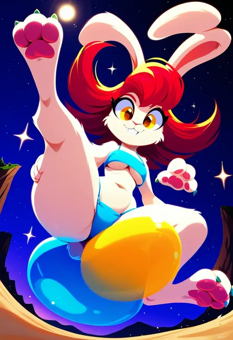 score_9, score_8_up, score_7_up, score_6_up, score_5_up, score_4_up, 

female, solo, 
 rabbit, 
semi-anthro, feral, thick thighs, wide hips, wide crotch, low-angle view, from below, questionab, rating questionable, 


mountains, night, dark background, 
pu...