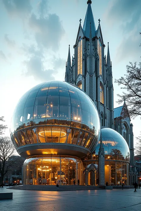 [sphere_glass_building]-lora_flux-Architecture