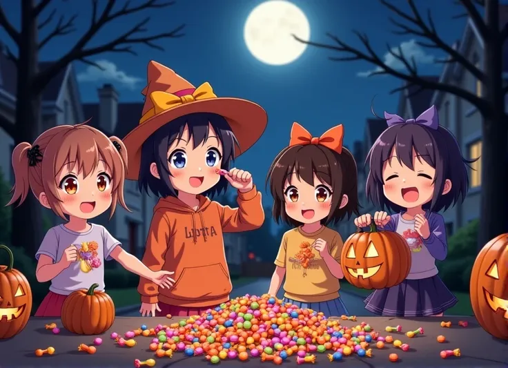 a group of anime kids collecting candy, they are happy and enjoying life.
trick or treat, cute, handing out candy, anime
<lora:Trick_or_Treat_v2-000001:0.5>