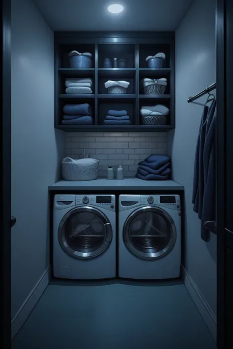 a close up of a washer and dryer in a small room