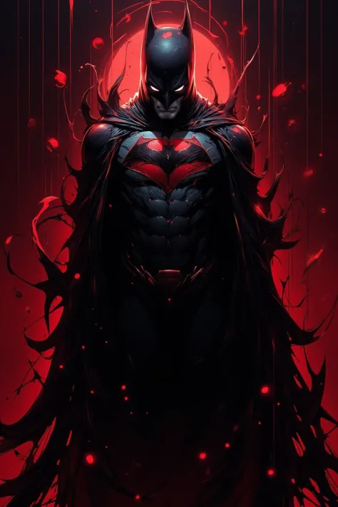 evil-uni,Dark Batman, Evil Batman, bloody background, bloody bat logo, bloody cape,