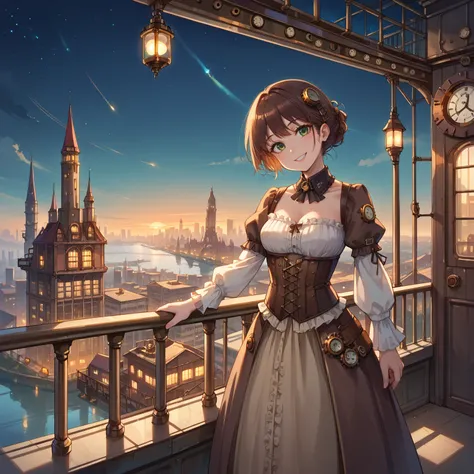 Steampunk city background