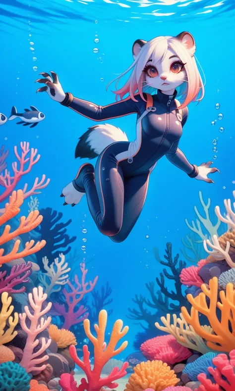 Vibrant Coral (Diving Ermine) [Pony]