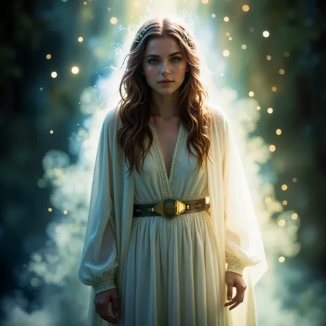 A woman, wearing a pale cloak, and engulfed in ethereal light.

fntsylghtshwCE_style