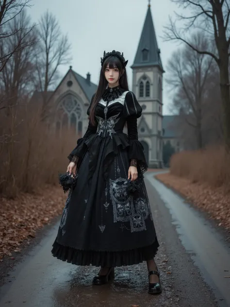 [Flux.1 D][Realistic] Gothic Dress | 哥特风裙子