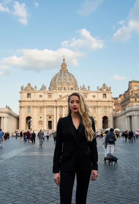 Amber Heard in a portrait by Terry Richardson in front of the Vatican