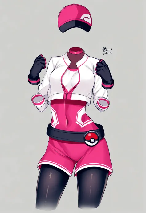 <lora:XL_invisible person(noob)-000006:1>,transparent,invisible person,1girl,solo,gloves,poke ball,breasts,female protagonist (pokemon go),hat,belt,white background,simple background,black gloves,medium breasts,cropped jacket,bodysuit,baseball cap,shorts,c...