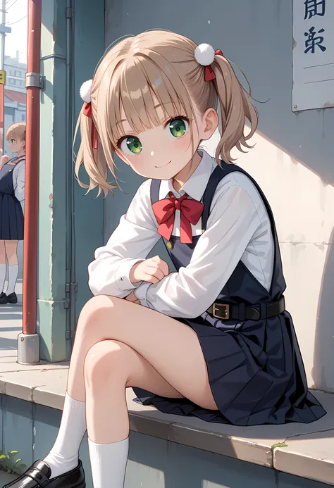 anime girl sitting on a ledge with her legs crossed（shigure ui (vtuber))